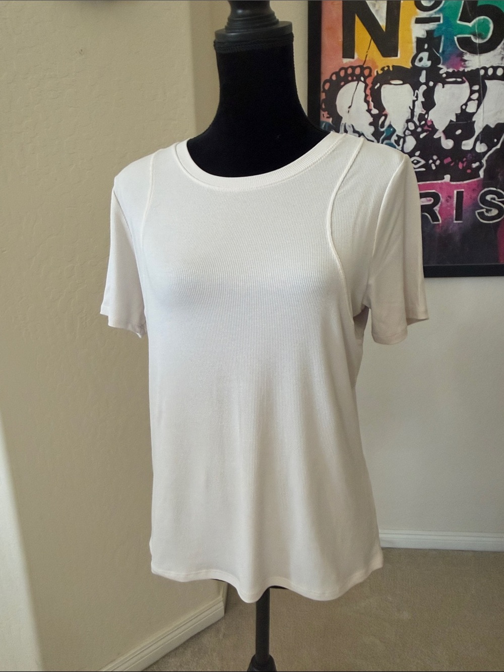 NWOT Classic Avia Short-Sleeve Off White Women's Top Size XL
